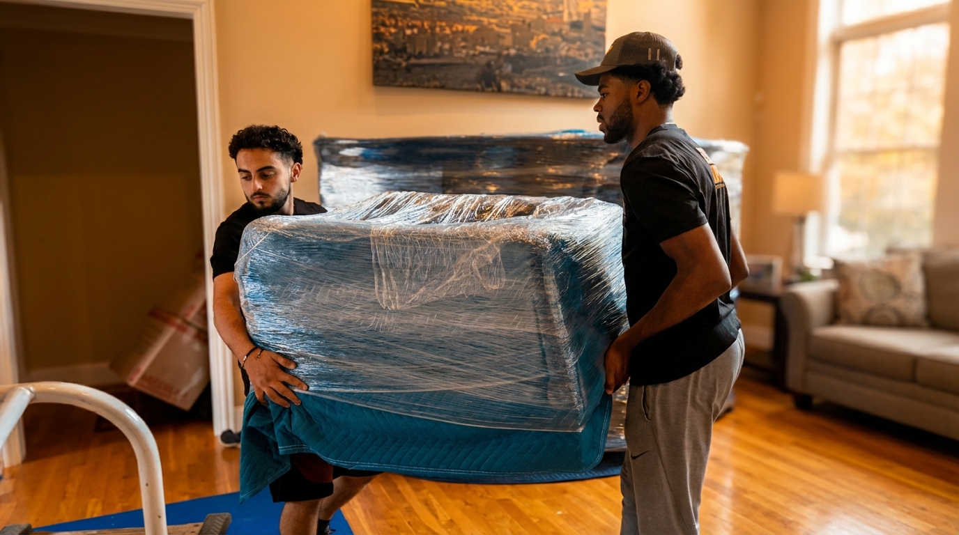 Careful furniture handling during a move